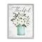 Stupell Industries Thankful Phrase White Ranunculus Floral Bouquet Milk Tin Framed Wall Art